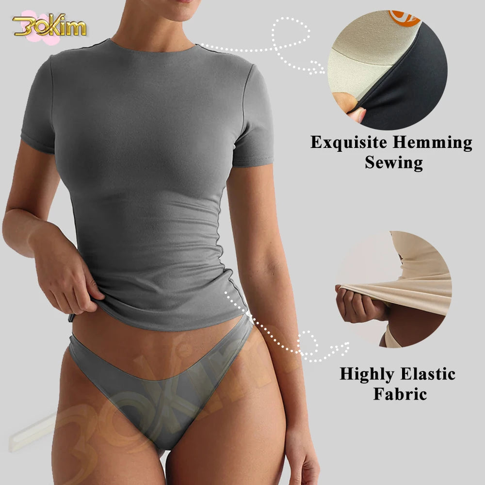 Slim Fit Short Sleeve T-Shirt - Stretch Basic Tee