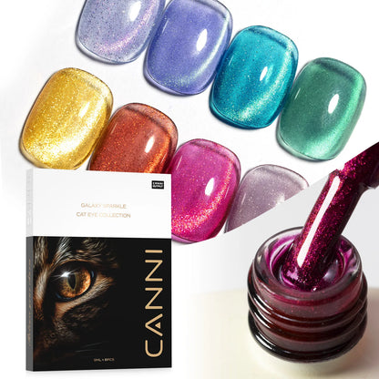Cat Eye Gel Polish Set - 8 HEMA-Free UV Gel Colors for Magnetic Nail Art