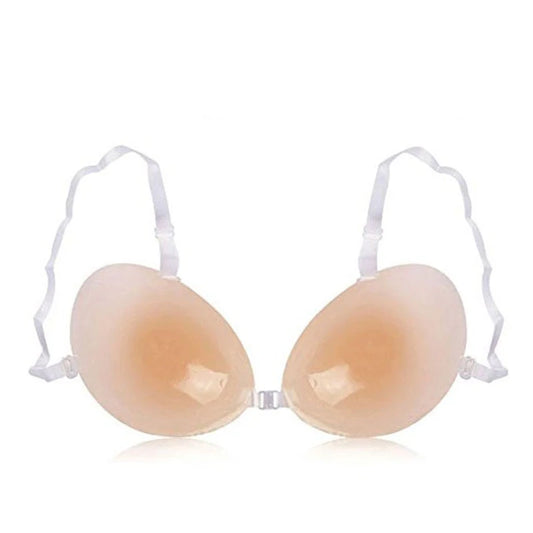 Invisible Silicone Bra - Strapless Push-Up Adhesive Bra with Natural Lift