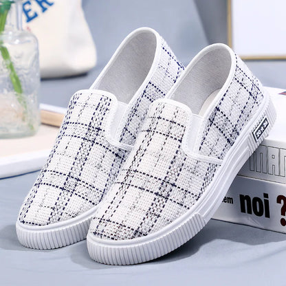 Canvas Sneakers - Lightweight Breathable Slip-On Casual Shoes