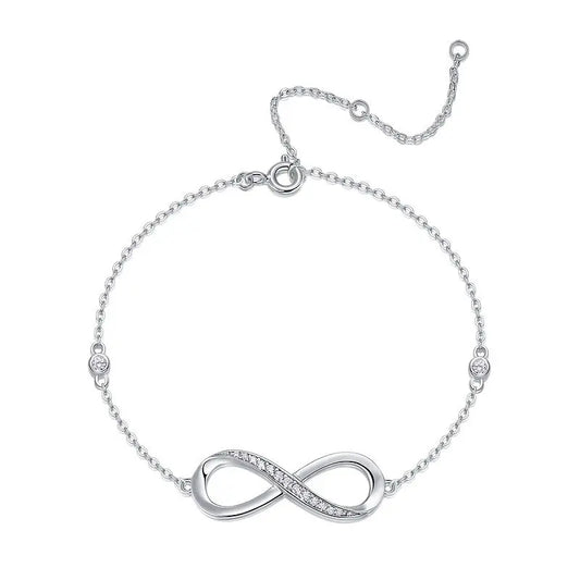 Moissanite Infinity Bracelet - S925 Sterling Silver