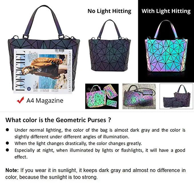 Holographic Reflective Handbag Set