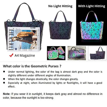 Holographic Reflective Handbag Set