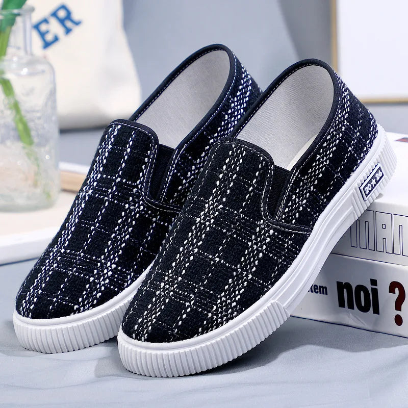 Canvas Sneakers - Lightweight Breathable Slip-On Casual Shoes