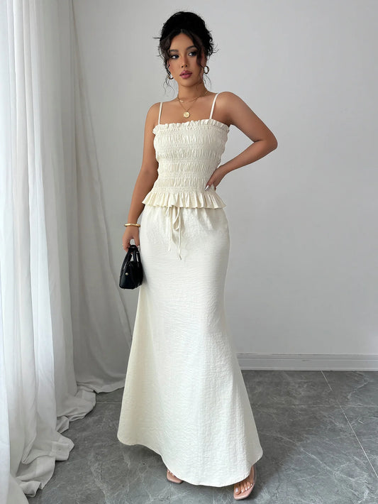 Halter Crop Top & Full-Length Skirt