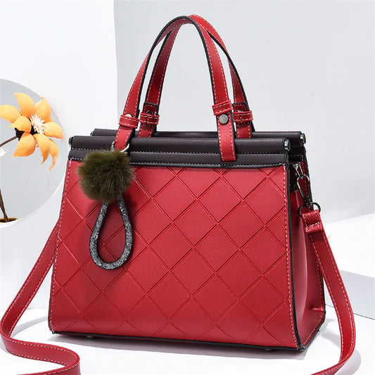 Black Handbag with Metal Hardware - Stylish Shoulder Bag