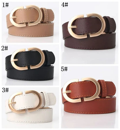 PU Leather Belt - Classic Metal Buckle Fashion Belt