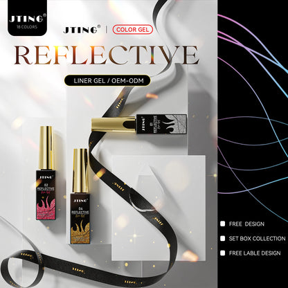 Super Reflective Disco Liner Gel Polish 12-Color Set - Nail Art Painting Collection