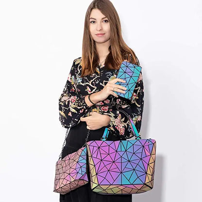 Holographic Reflective Handbag Set