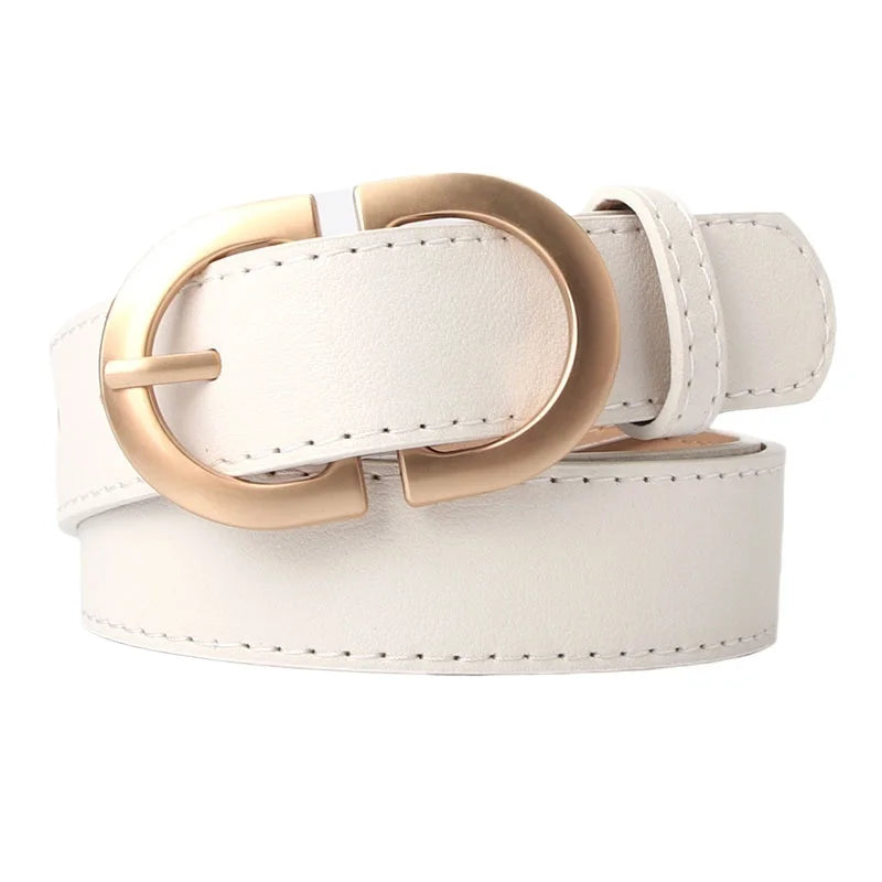 PU Leather Belt - Classic Metal Buckle Fashion Belt