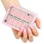French Pink Almond Press-On Nails - Soft Gel Short Length (30 Pieces)