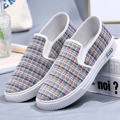Canvas Sneakers - Lightweight Breathable Slip-On Casual Shoes