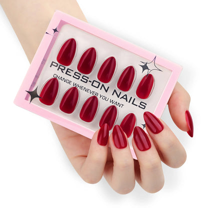 French Pink Almond Press-On Nails - Soft Gel Short Length (30 Pieces)