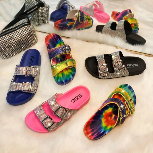 Rhinestone Bling Summer Slides