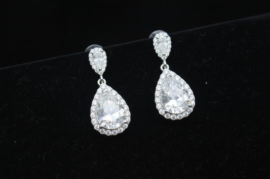 Pear Cut Moissanite Stud Earrings - 1.5ct 925 Silver