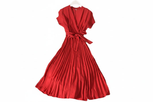 Side Zip Belt Dress with Lace-Up Bow Detail