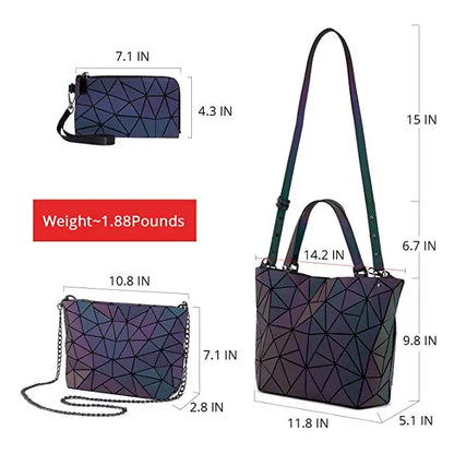 Holographic Reflective Handbag Set